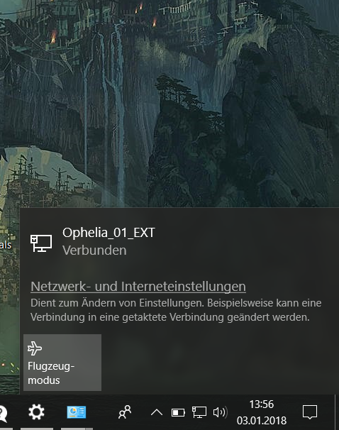 In der Taskleiste wird mir nur Ethernet und kein WLAN angezeigt ( windows 10)