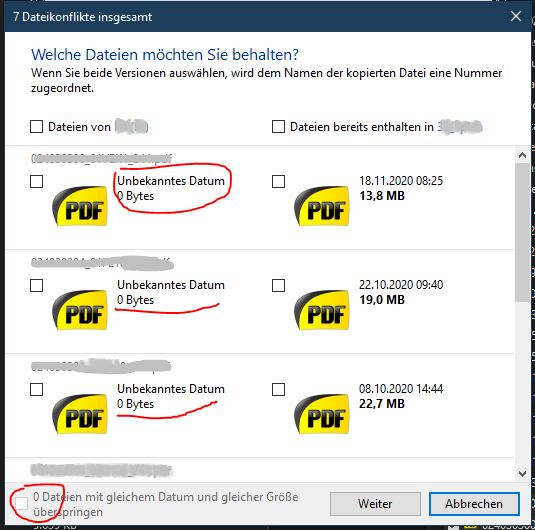 Windows Exloprer Dateikonflikte beim kopieren / verschieben lösen