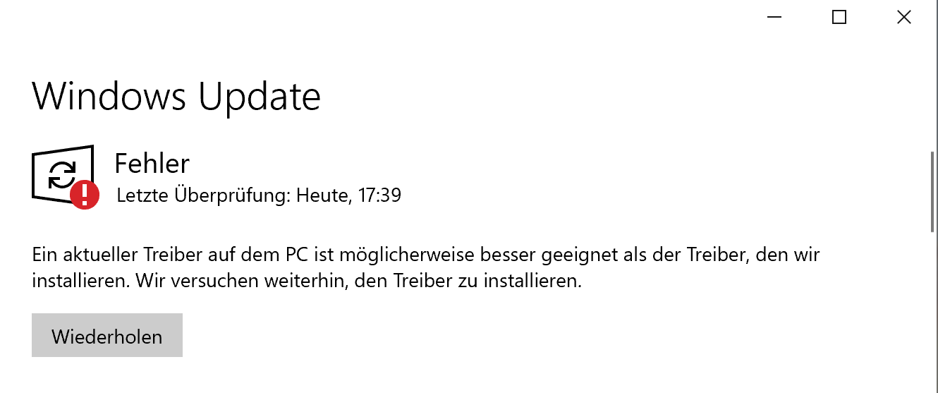 Surface Pro 7: Nach Windows-Update Treiber-Installations-Problem