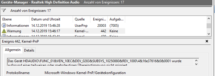 Kein Sound nach update auf windows 10