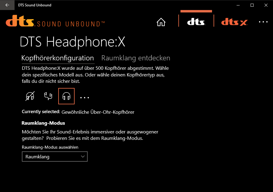 Windows Raumklang DTS wird nicht angezeigt