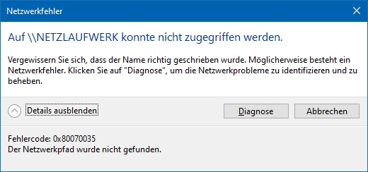 Zugriffsprobleme mit Windows 2004