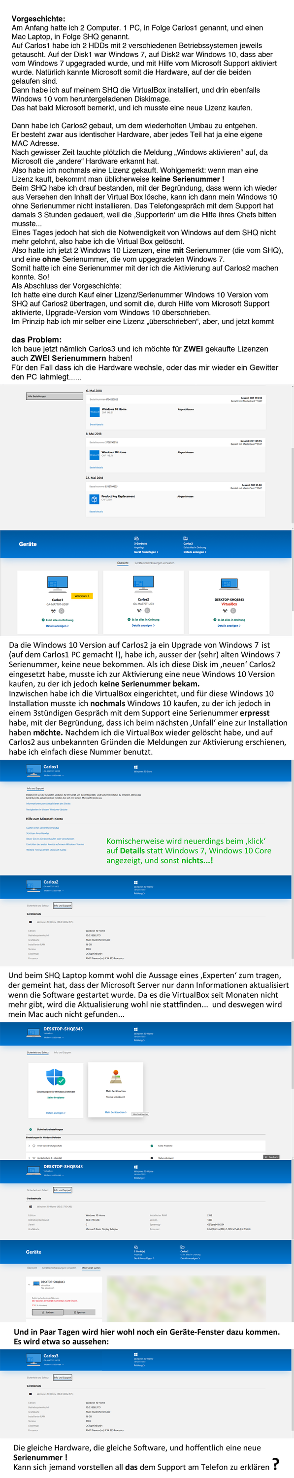 Habe 2 Windows10 gekauft, habe aber nur 1 Serienummer. Bald ist mein 3ter PC fertig, und...