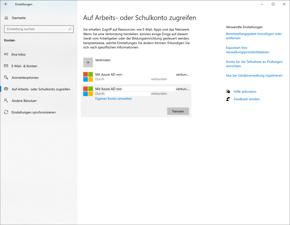 Doppelter Eintrag unter Arbetis- Schulkonto zugreifen - Windows 10