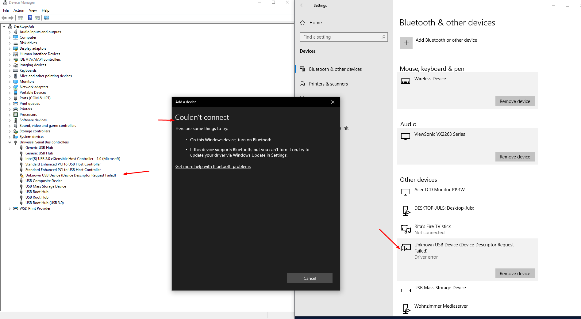 Bluetooth funktioniert nicht mehr seit Update Win10 V1909