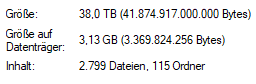 Falsche Größe abgespeicherter Dateien