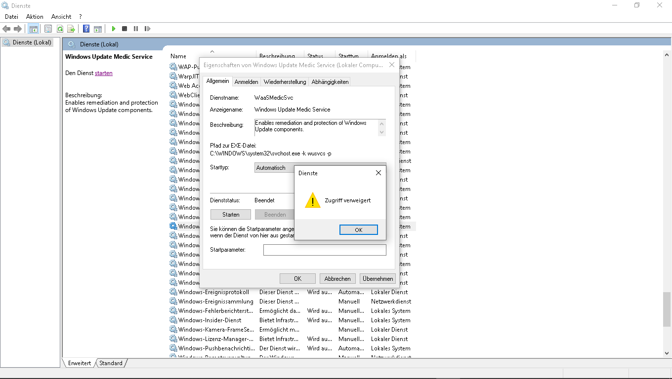 Update/Dienstfehler