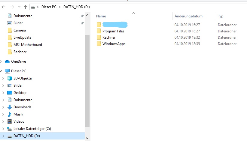 Systempartition auf Datenträger 1