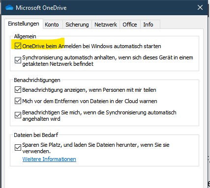 OneDrive startet nicht mehr beim anmelden