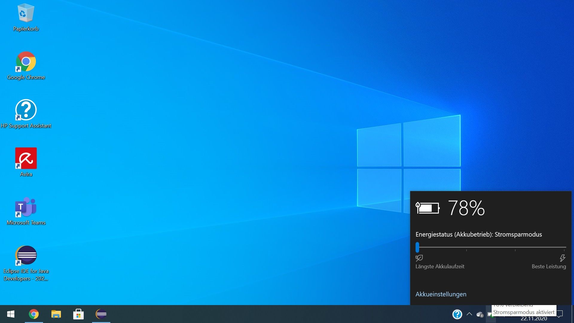 Akkulaufzeit wird nicht angezeigt auf Laptop
