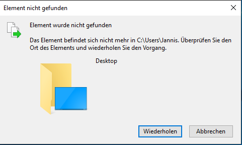 Fehlermeldung bei erstellung/speichern von neuen Textdokumenten oder Ordnern