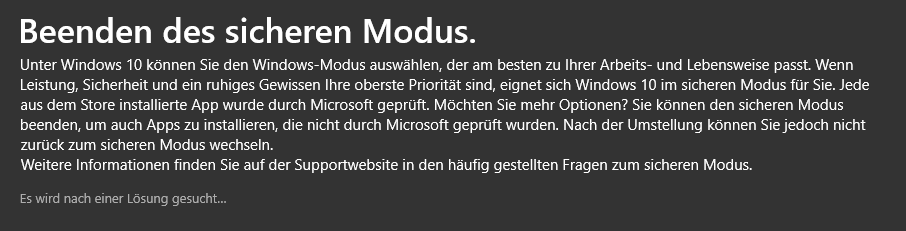 Windows Pro S zu Windows Pro - Es wird nach einer Lösung gesucht ...