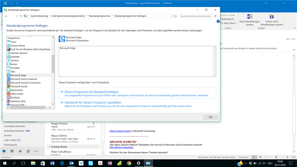 Kann Firefox/Edge etc. nicht als Standartbrowser definieren