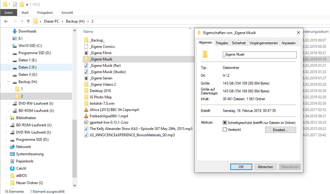 Win 10 Eigenschaften von Ordnern werden falsch angezeigt