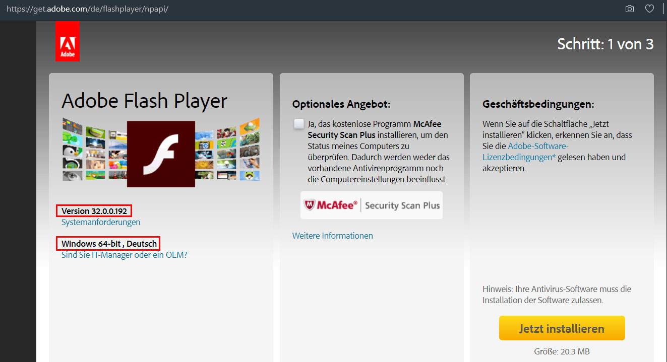 Flash Player kann nicht installiert werden