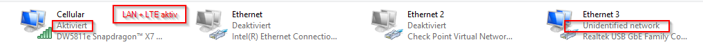 Internes LTE Modem und LAN gleichzeitig verwenden