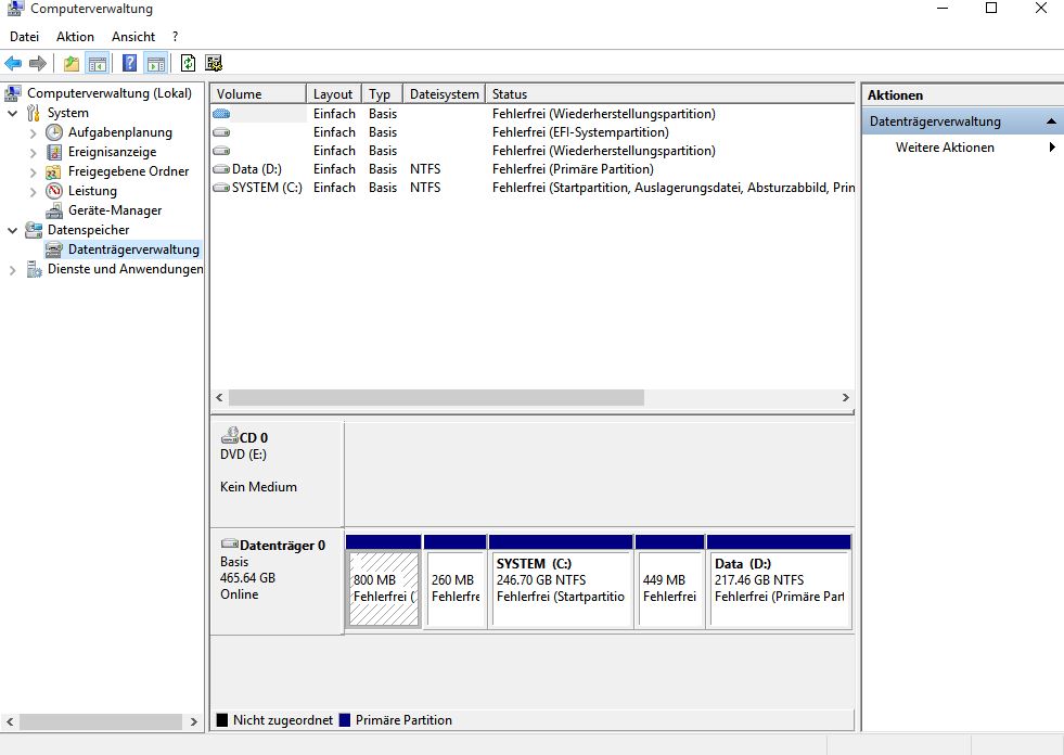 Installierung von Windows 10