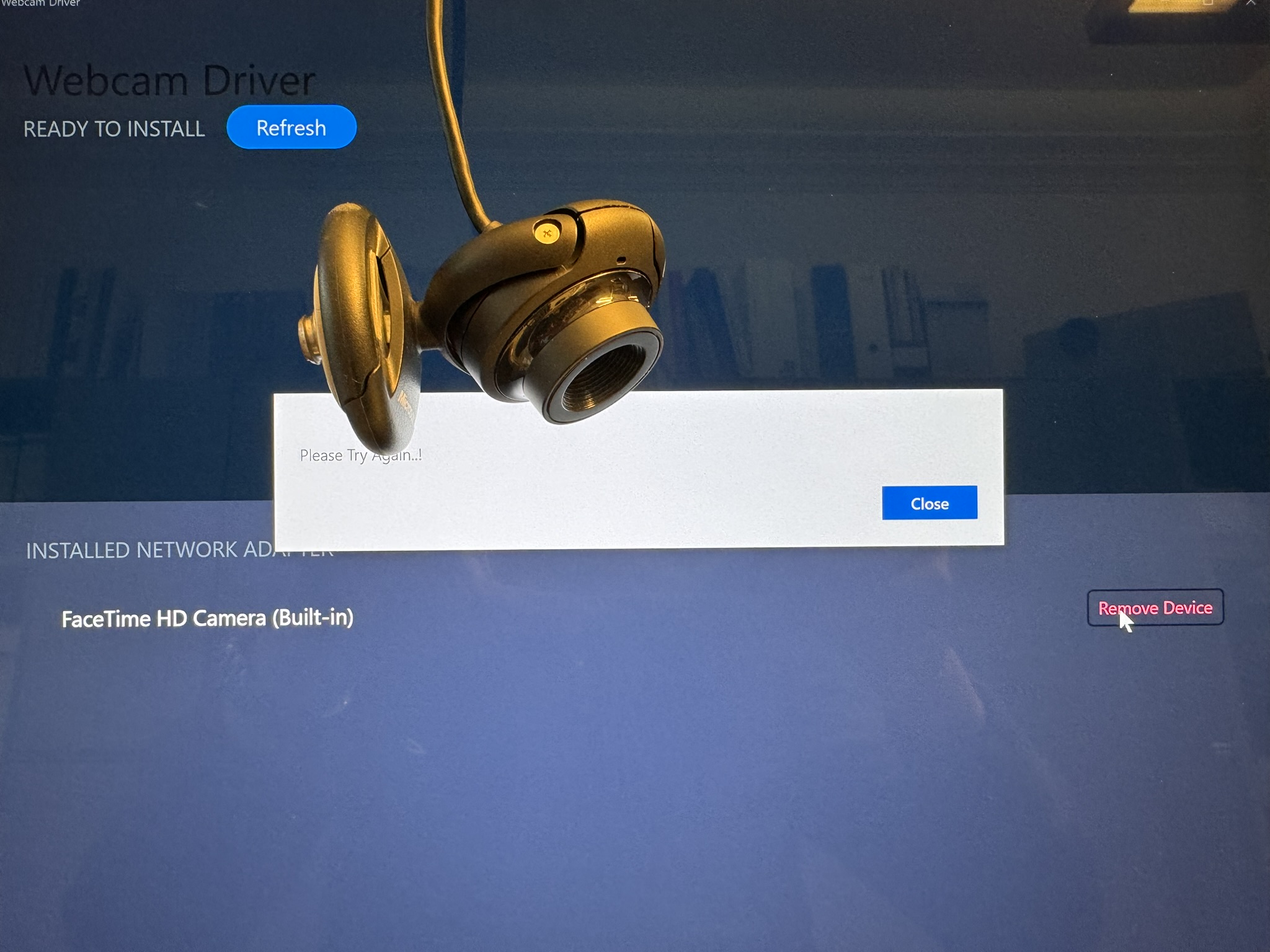 MS Webcam pre-2011 wird von "Webcam Driver" App nicht erkannt