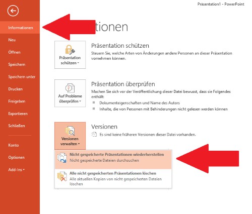 gelöschte PowerPoint wiederherstellen?