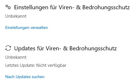 Windows 10 Defender , kein Update