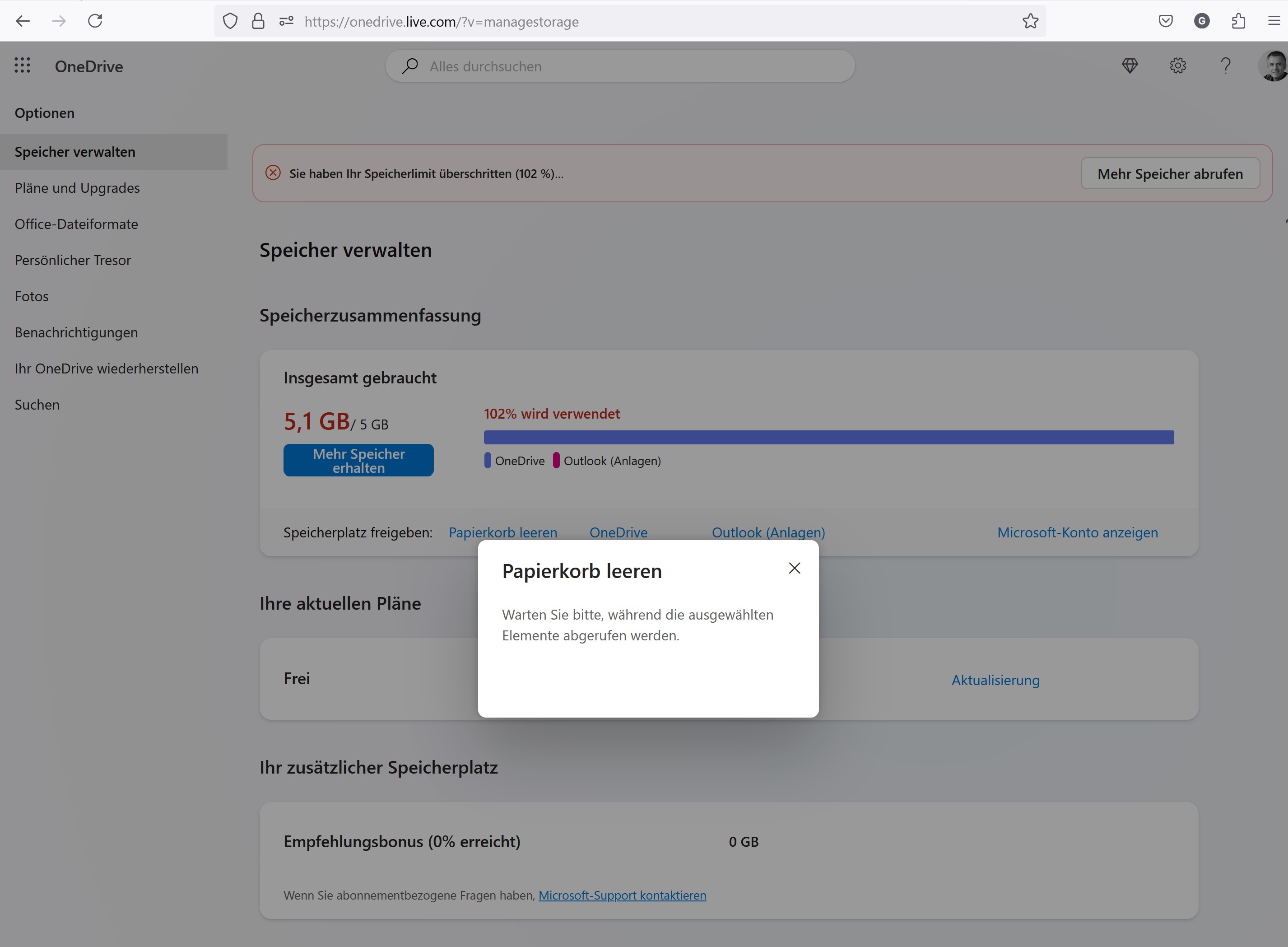 Wie kann ich meine OneDrive Ordner auf meine Festplatte verschieben, damit er nicht überläuft?