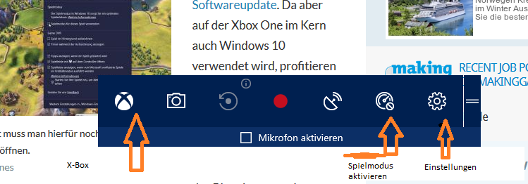 Game Modus aktivieren