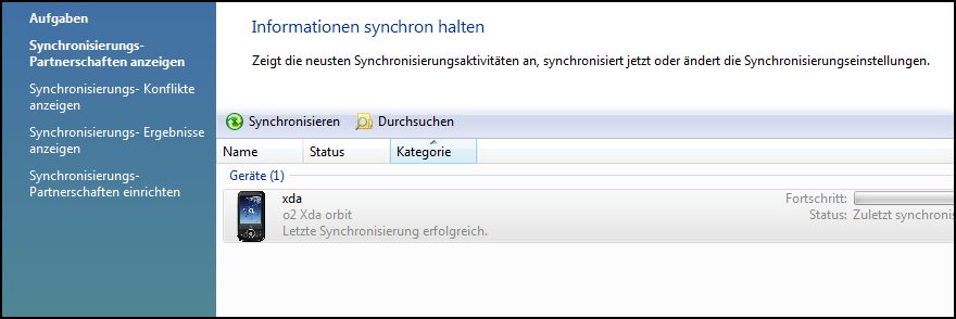 Synchronisierungseinstellungen nicht einstellbar