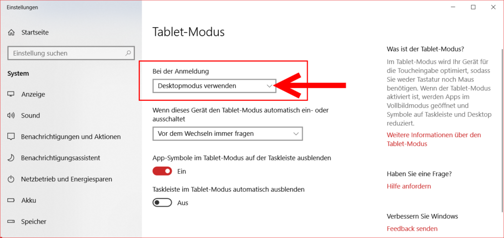 Wie komme ich auf den normalen Windows 10 Desktop?