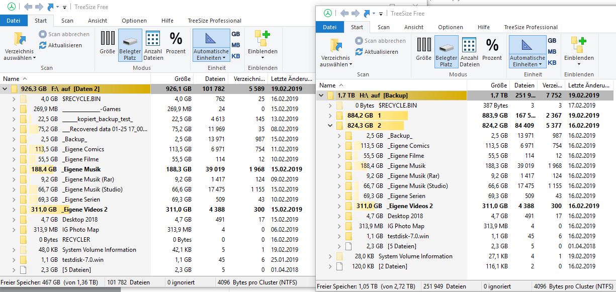 Win 10 Eigenschaften von Ordnern werden falsch angezeigt