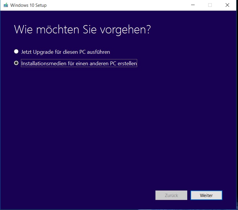 Windows 10 ISO Datei erstellen