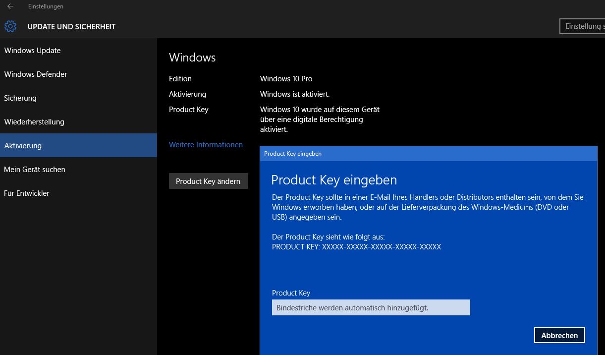 Falsche Windows 10 Version nach Neuinstallation