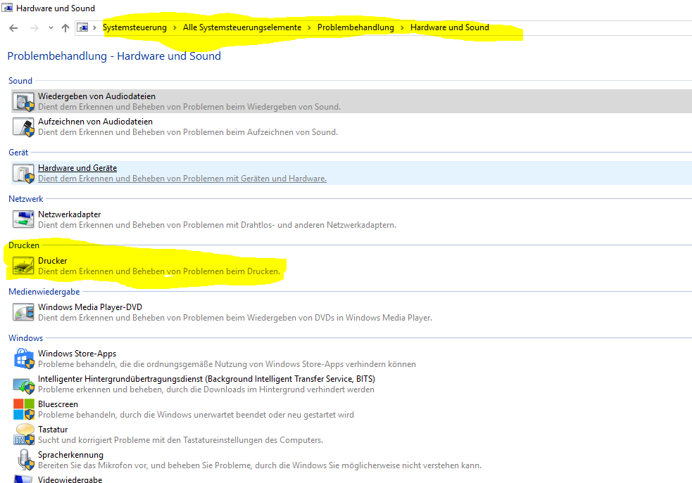 Drucken mit Officejet G85 (Win10)