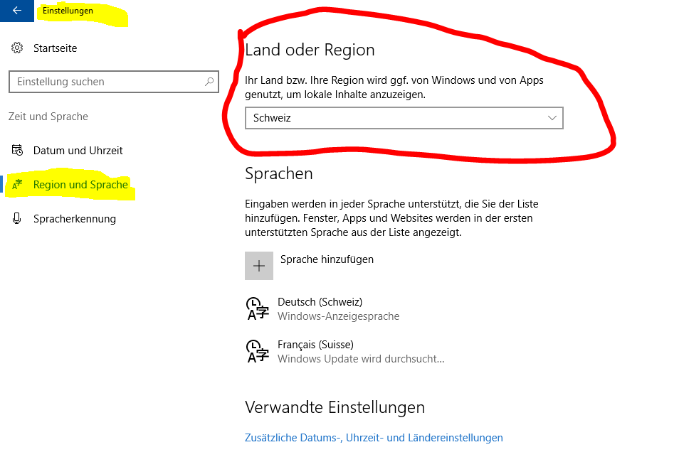 Kann keine Apps kaufen weil falsches Land in Profiladresse