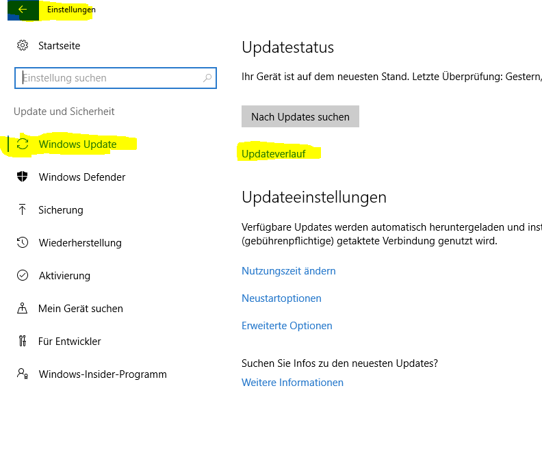 Funktionsupdate für Windows 10 – Version 1607