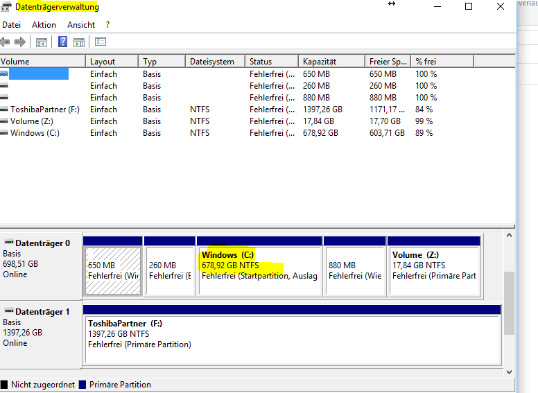 Windows-10-Update verlangt Freigabe von 8 GB Speicher auf C: Was tun, wenn dort nur noch 6...
