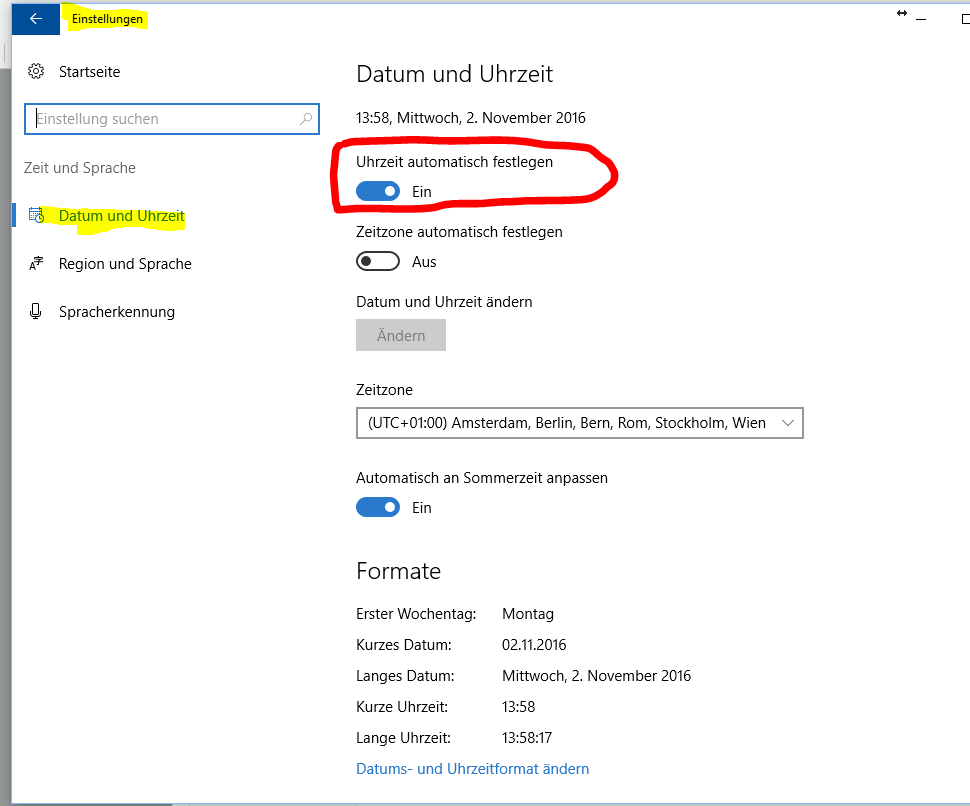 Uhrzeit PC Win 10 geht ständig nach