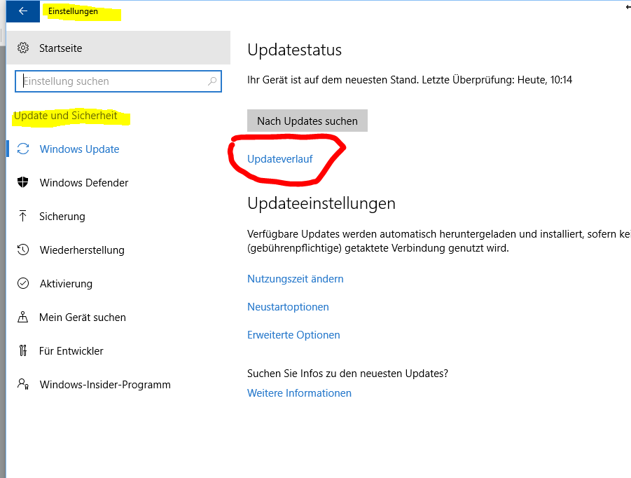 Automatisches Win10 update (Aktualisierung) hängt