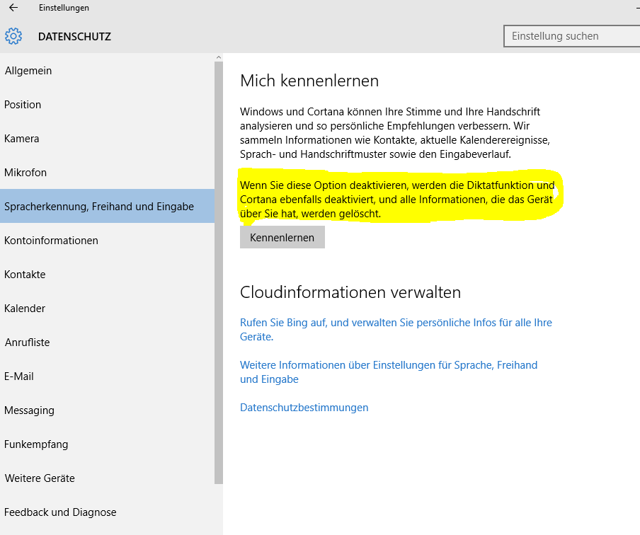 Cortana und Sucheinstellungen lassen sich nicht aufrufen