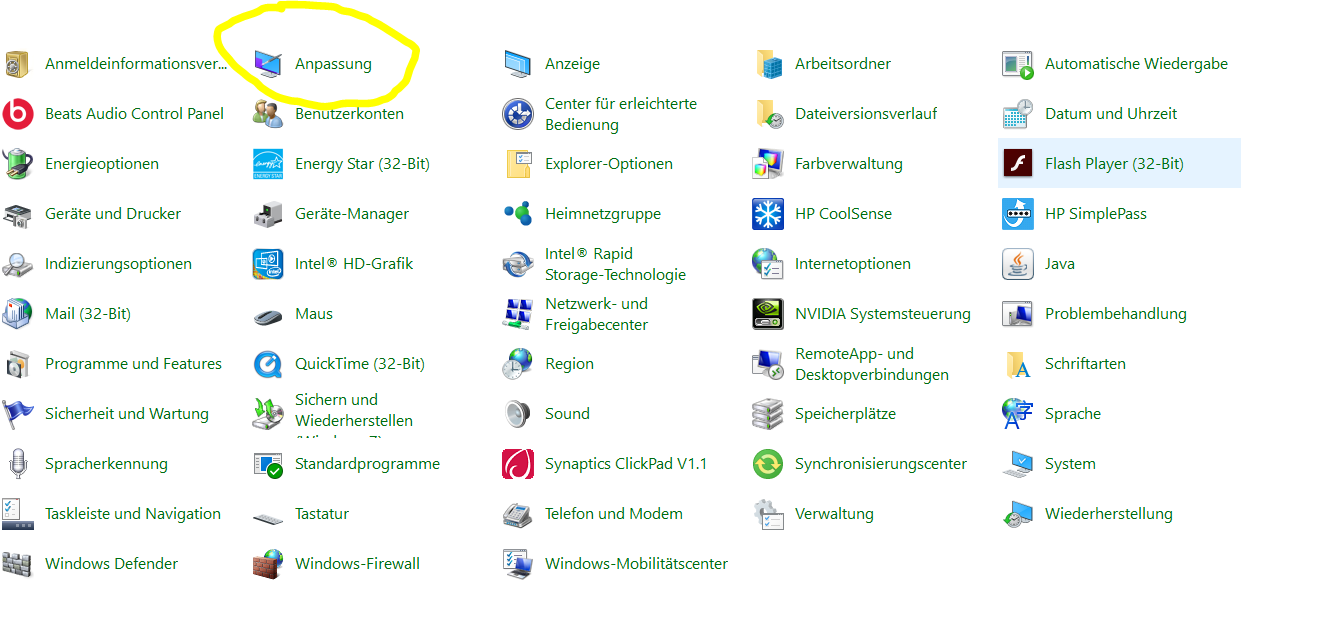 Desktop-Ansicht in Windows 10 ändern.