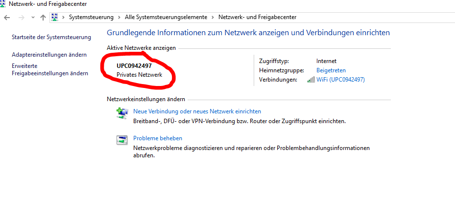 Netzwerk unter windows 10