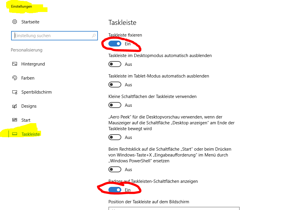 Taskleiste vs. Taskansicht