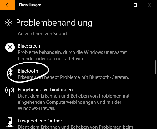 Bluetooth Gerät kann nicht gestartet werden - Win 10