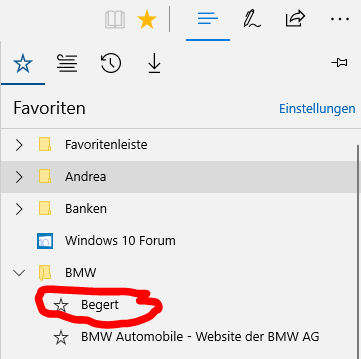 Wie kann ich eine Webseite von Microsoft Edge abspeichern? in einen Ordner usw.