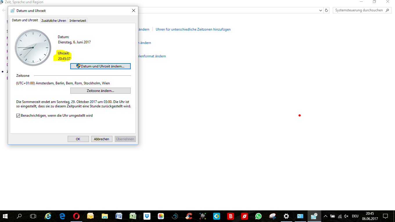 Windows Zeit Einstellungen