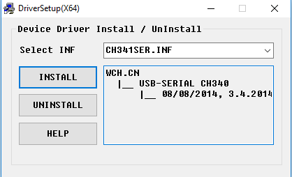 Treiberinstallation für USB-Serial CH340G schlägt fehl