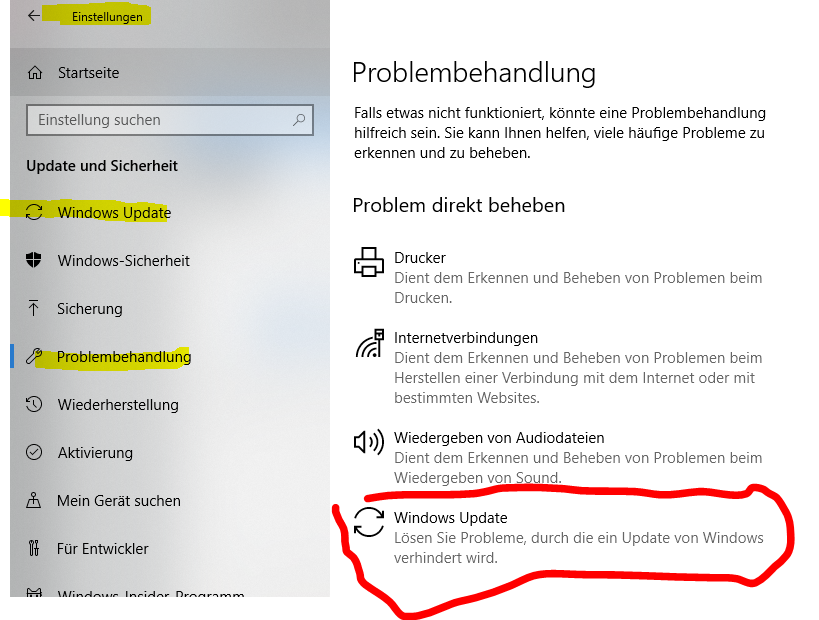 Definitionsupdate für Windows