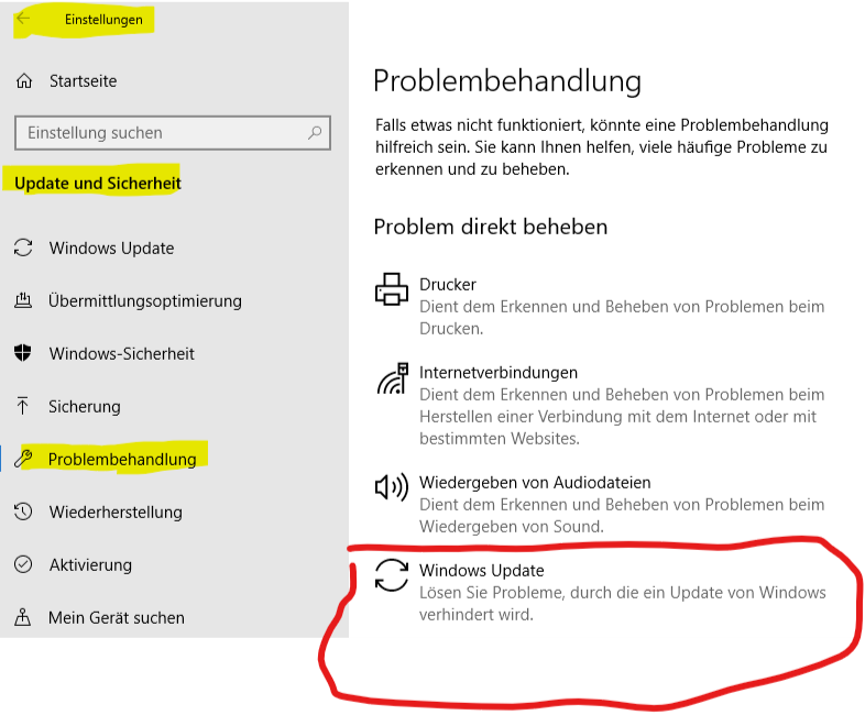 Fehler 0x80070015 auf Windows10