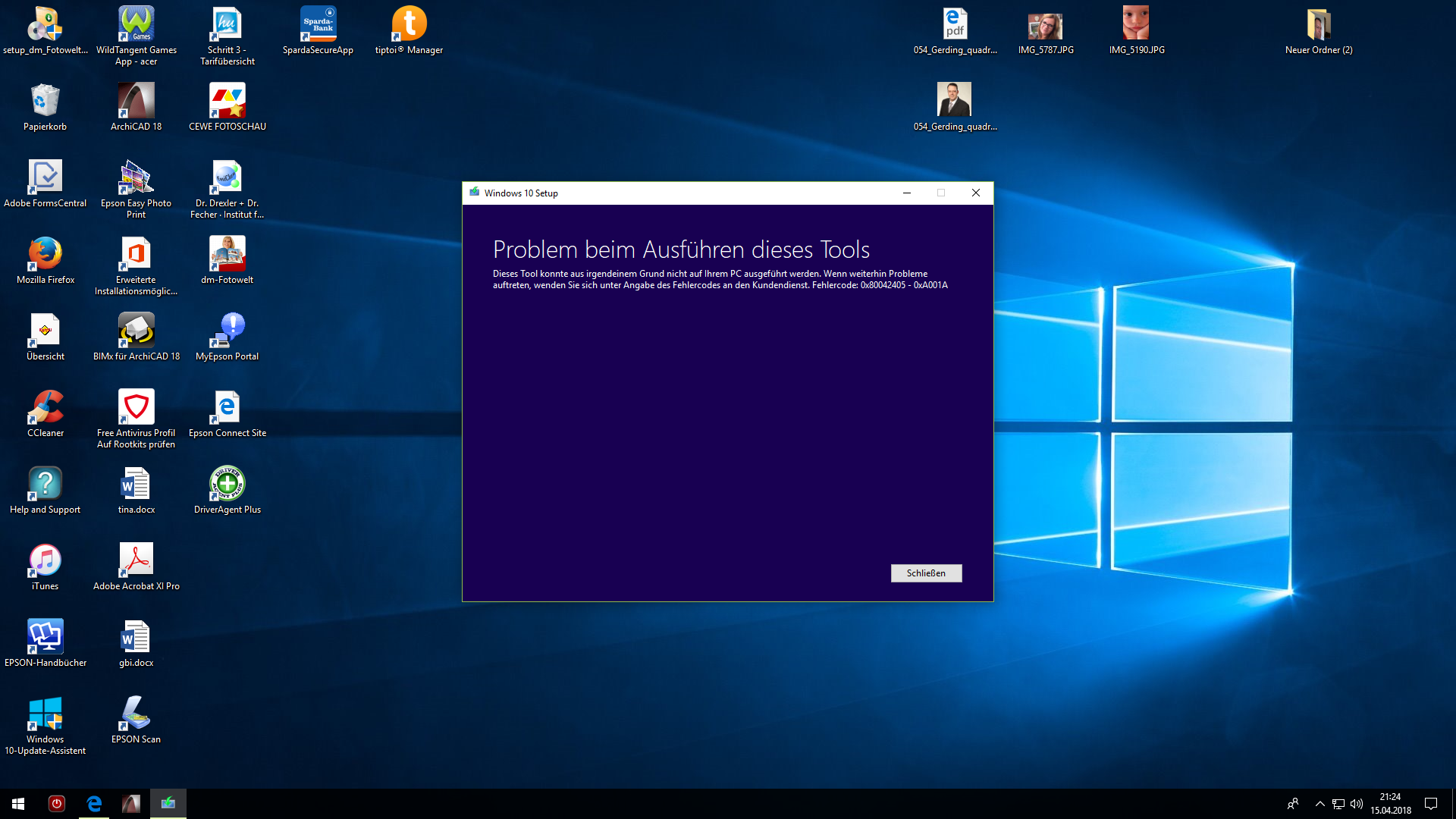Update für Windows 10 Version 1709 für x64-basierte Systeme (KB4093112) wird nicht installiert