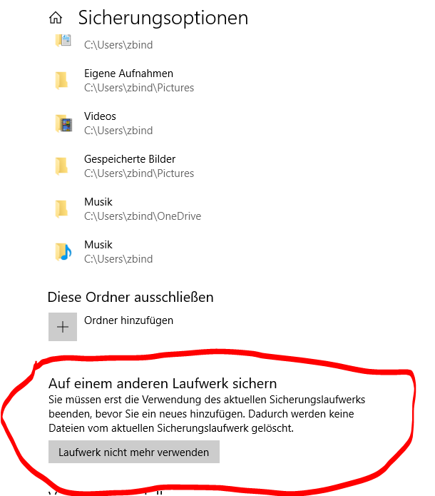 Sicherung  Dateiversionsverlauf neu  aktivieren