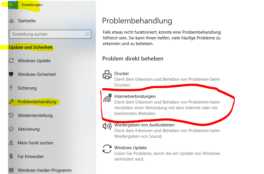 Internetverbindung durch Router und angeschlossenen Devolo Netzwerk